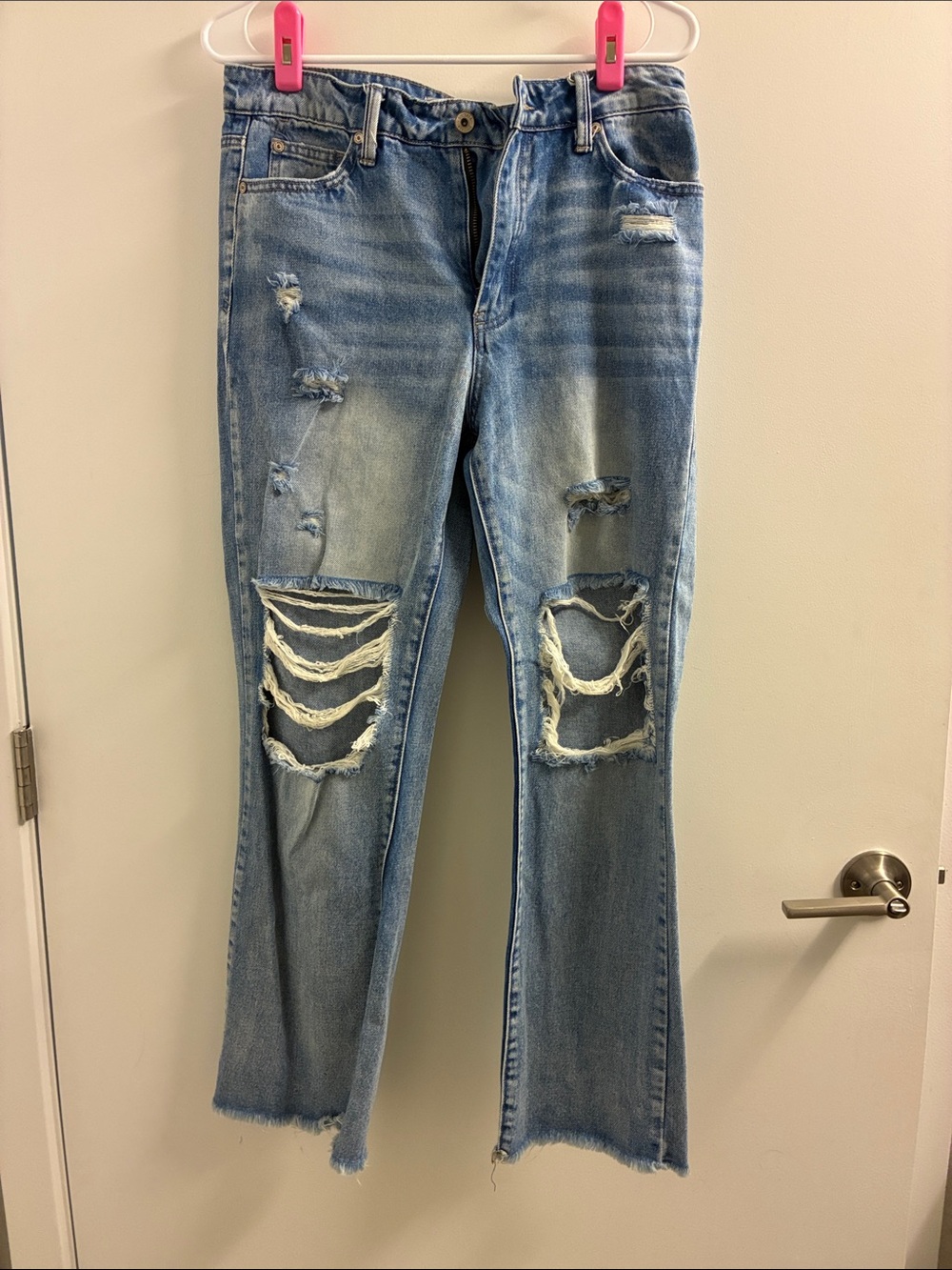 Special A Straight Leg Distressed Jeans